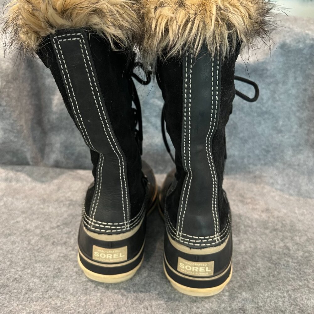 Sorrel Joan of Artic sz 6 black suede faux fur boots waterproof - Picture 6 of 8